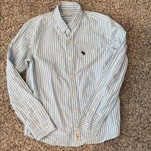 Abercrombie & Fitch Light Blue Striped Button Down Shirt